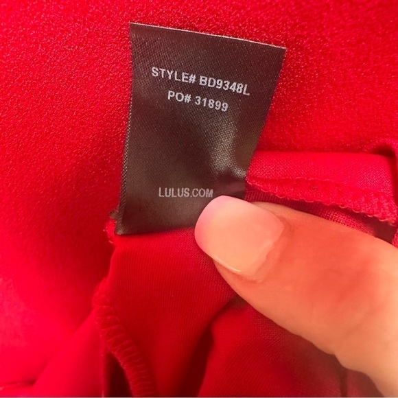 Lulus Red Ruffle Bodycon Mini Dress 3/4 Bell Sleeve Womens Size M‎ - Picture 9 of 9